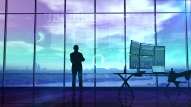 Büyük ofis ve Menkul Kıymetler Borsası infographics tüccar