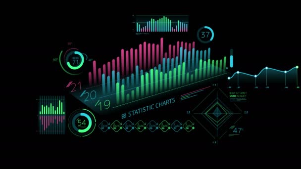 Zestaw dekoracyjnych infografiki — Wideo stockowe