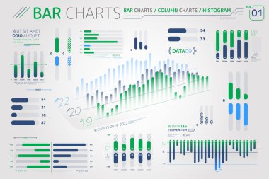 Çubuk Grafikler, Sütun Grafikleri Ve Histogramlar İnfografik Elemanları