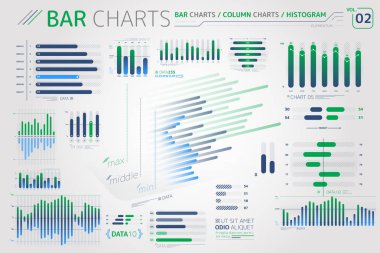 Çubuk Grafikler, Sütun Grafikleri Ve Histogramlar İnfografik Elemanları