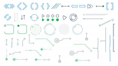 Beyaz arka plandaki oklar ve infografik öğeler