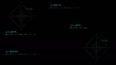 Siyah arka plan üzerinde çeşitli dekoratif infografik şemaları