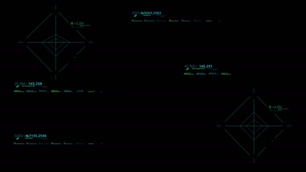 Kilka dekoracyjnych schematów infografiki na czarnym tle — Wideo stockowe