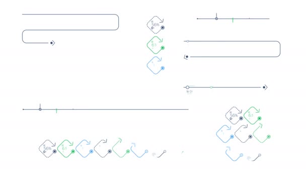 Şemalar - beyaz arka plan daki zaman çizelgeleri — Stok video