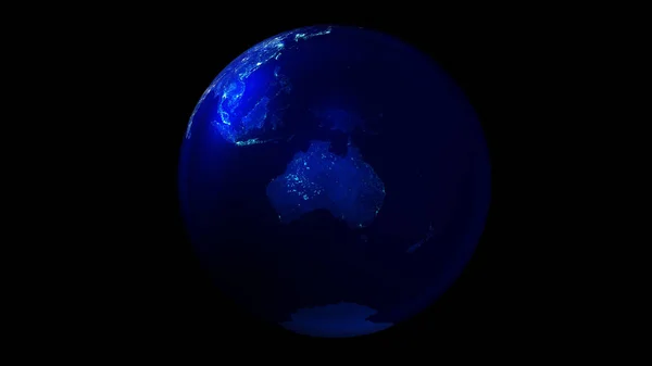 The night half of the Earth from space showing Australia and Antarctica. — Stock Photo, Image