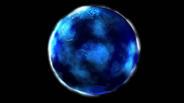 Jumătatea de noapte a Pământului din spațiu arată Asia, Oceania, Australia și Antarctica . — Fotografie, imagine de stoc
