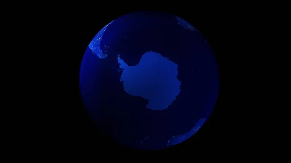 The night half of the Earth from space showing Antarctica — Stock Photo, Image