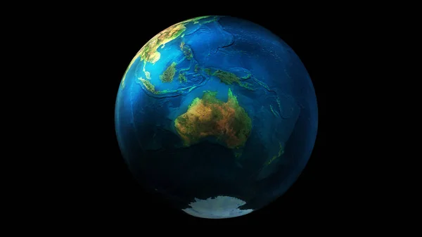 Der Tag die Hälfte der Erde aus dem All zeigt Asien, Ozeanien, Australien und die Antarktis. — Stockfoto
