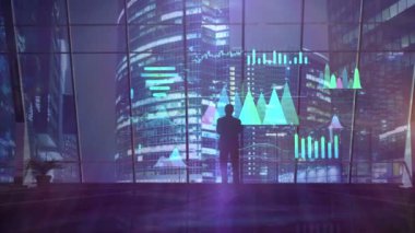 Bir işadamı bilgi kaynaklı finansal verilere bakıyor..