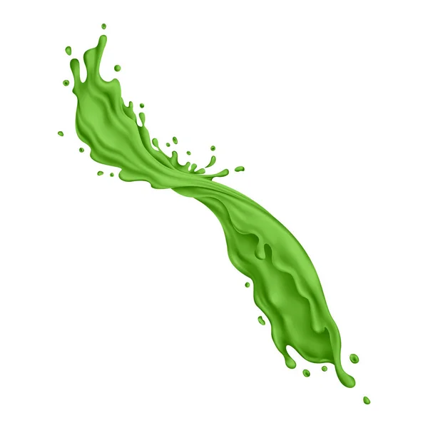 Grön vätska stänk på en vit bakgrund — Stock vektor