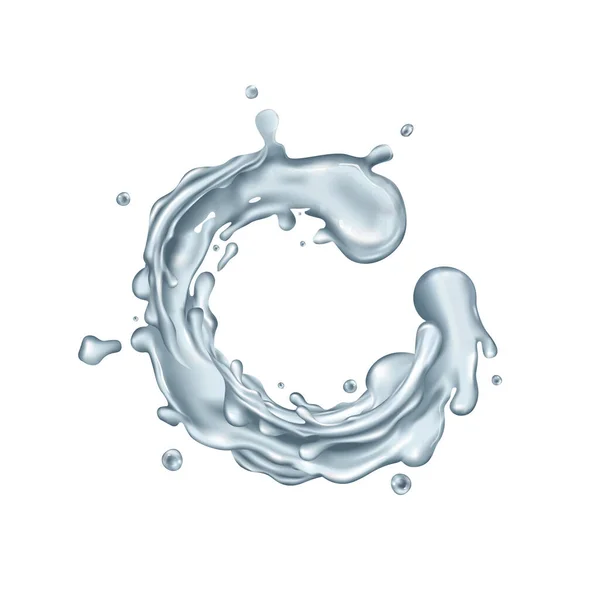 Clear water splash circle on a white background — Stock Vector