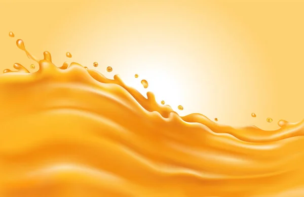 Turuncu arka planda portakal suyu sıçrama dalgası