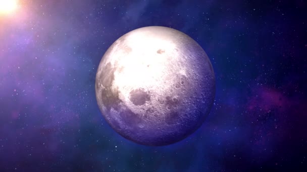 Vue fantastique de la lune tournant dans l'espace.