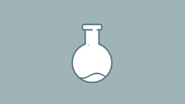 Wrząca ikona linii Flask na kanale Alfa — Wideo stockowe