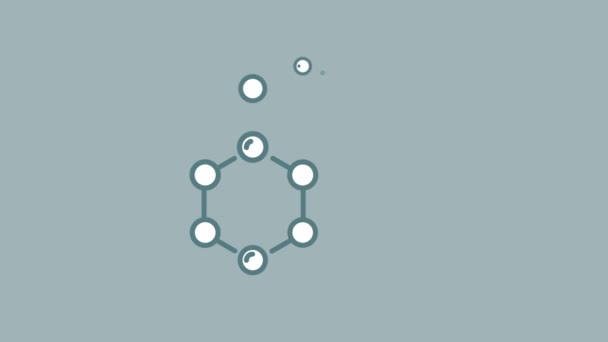 Icono de línea de estructura molecular en el canal alfa — Vídeo de stock