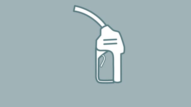 Icono de línea de boquilla de combustible en el canal alfa — Vídeos de Stock