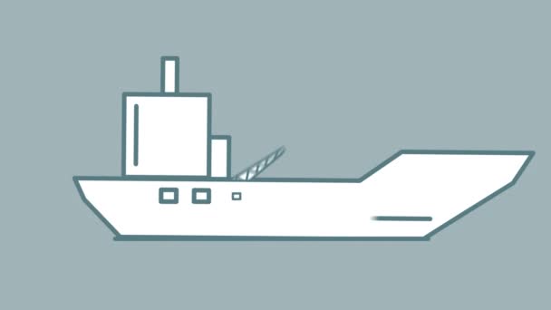 Значок линии танкера на канале Альфа — стоковое видео