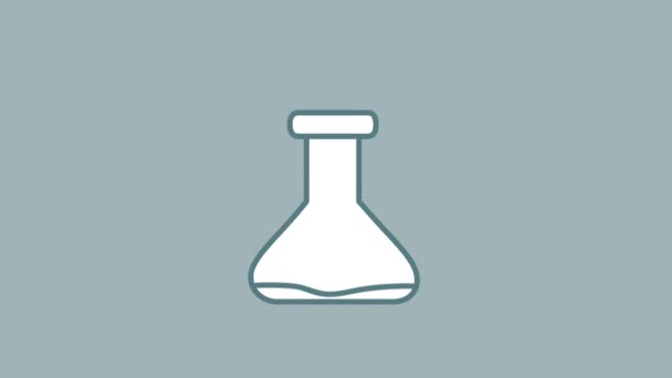 Conical Flask line icon on the Alpha Channel — Stock Video
