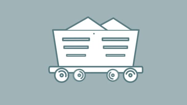 Иконка железнодорожного грузового вагона на канале альфа — стоковое видео