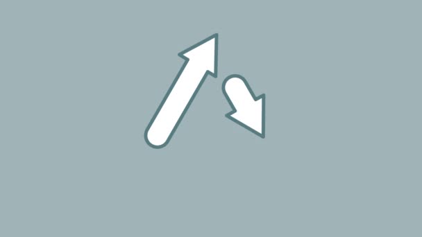 Icono de línea de triángulo de flechas en el canal alfa — Vídeos de Stock