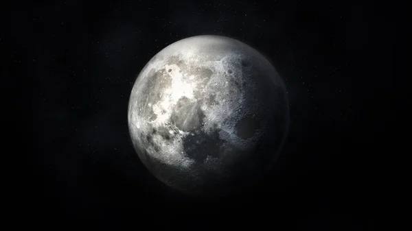 Imagine realistă gri închis a Lunii în spațiu . — Fotografie, imagine de stoc