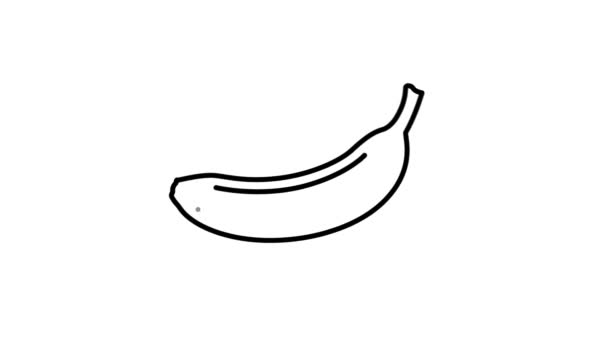 Ikona linii bananów na kanale Alfa — Wideo stockowe