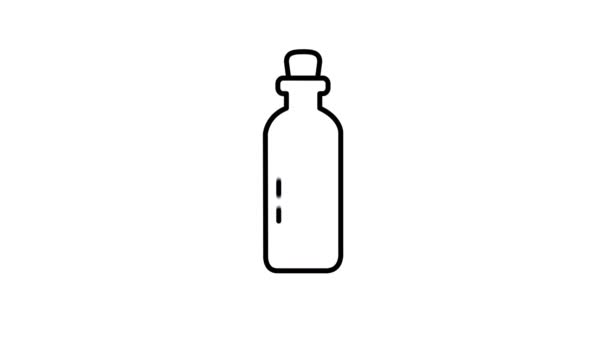 Значок лінії масляної пляшки на альфа-каналі — стокове відео