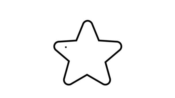 Csillagvonal ikon az Alfa-csatornán — Stock videók