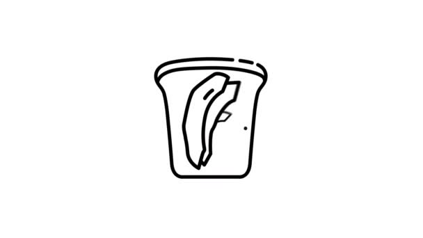 Wegańska ikona linii Sandwich na kanale Alfa — Wideo stockowe