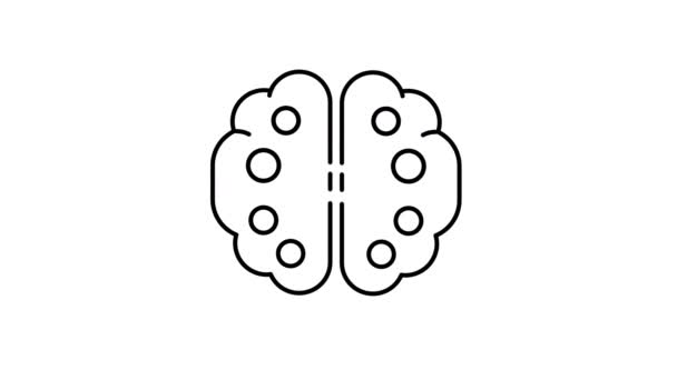 Alfa kanalında beyin çizgisi simgesi — Stok video