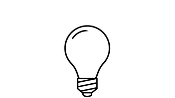 Icona della linea della lampada sul canale alfa — Video Stock