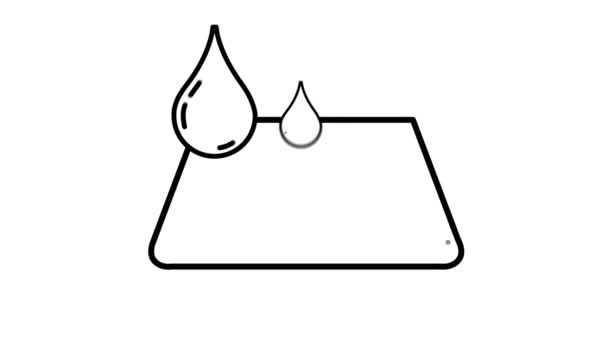 Иконка линии сбрасывания масла на альфа-канале — стоковое видео