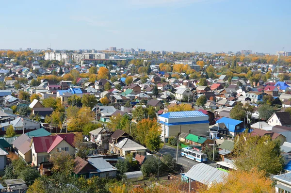 2018年9月26日 俄罗斯巴纳尔 从高处看巴纳尔市 免版税图库图片