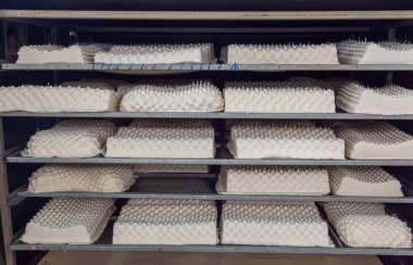 kurutma işleminde kauçuk lateks yastık satır