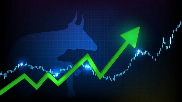 Abstraktní Pozadí Bull Nebo Bullish Burzovní Graf Nahoru Investice Obchodování — Stockový vektor