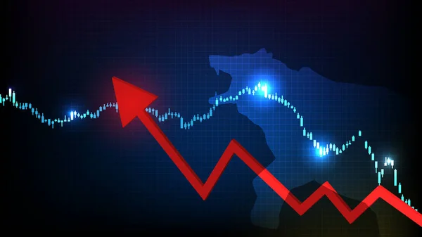 Fondo Abstracto Del Oso Del Gráfico Bajista Bolsa Valores Abajo — Vector de stock