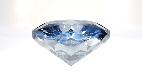 Primer Plano Pila Diamantes Azules Sobre Fondo Blanco Ilustración —  Fotos de Stock