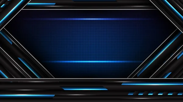 Parlayan mavi ve siyah hareket çizgisi arayüzü çerçeve teknolojisi bilim kurgu kavramının soyut fütüristik arka planı