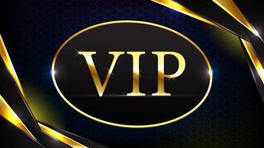 Altın VIP metin tasarımı şablonunun soyut siyah lüks arka planı