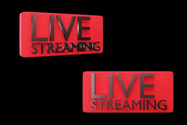 Close Red Live Streaming Sign Illustration — Stock Photo, Image