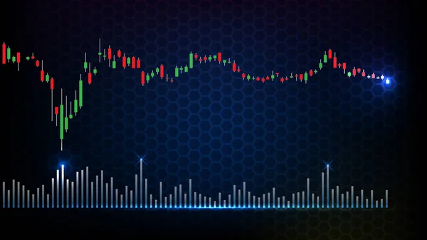Fütürist Teknoloji Ekonomisinin Soyut Arkaplanı Kriz Borsa Grafiği Hacim Analizi — Stok Vektör