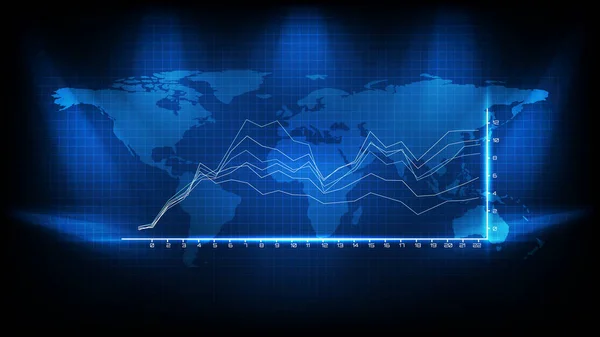 Mavi Ortalama Grafik Dünya Haritasının Soyut Arkaplanı — Stok Vektör