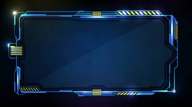 Mavi parlayan teknoloji bilim kurgu çerçevesi Hud ui 'nin soyut geleceksel arkaplanı