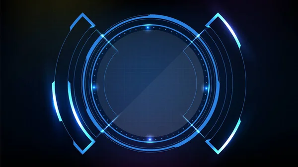 Abstrakte Futuristische Hintergrund Der Blauen Circl Runde Glühende Technologie Sci — Stockvektor
