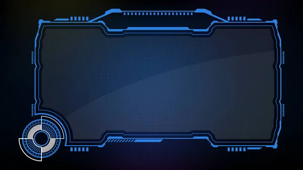 Fondo Futurista Abstracto Tecnología Brillante Azul Sci Frame Hud — Vector de stock