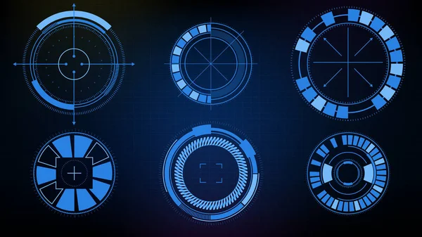 Absztrakt Futurisztikus Háttér Circle Interface Sci Frame Hud Gyűjtemény — Stock Vector