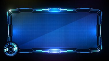 Mavi parlayan teknoloji bilim kurgu çerçevesi Hud ui 'nin soyut geleceksel arkaplanı