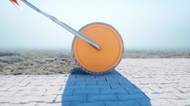 Bir rulo levha kaldırım. Fırça blok kaldırım. Bina kavramı. 3D render.