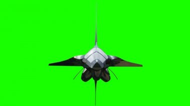 Sci fi fufturistic gemi. Gelecek kavramı. Yeşil ekran. Gerçekçi 4 k animasyon.