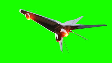 Sci fi fufturistic gemi. Gelecek kavramı. Yeşil ekran. Gerçekçi 4 k animasyon.